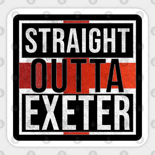 Straight Outta Exeter - Gift for England From Exeter Sticker by Country Flags